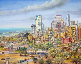 Bright City View - Tel Aviv Wall Art, Canvas Framed, Metal Print or Acrylic Glass