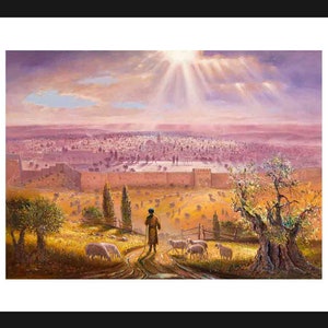 Coming Home, Fine Art On Paper 30&quot;x22, Framed and protected plexiglass. Artwork by Alex Levin, Israel