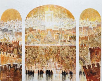 The Golden Light of Jerusalem - Shabbat Wall Art, Canvas Framed, Metal Print or Acrylic Glass