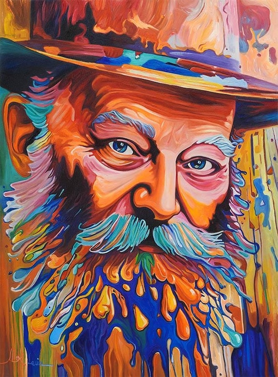 ルバヴィッチ・レベの絵画：現代ユダヤ人のキャンバスプリント - Etsy 日本