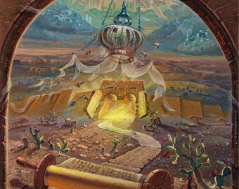 Surrealist Painting The Coming of the Messiah – Framed Canvas, Metal, Acrylic Glass
