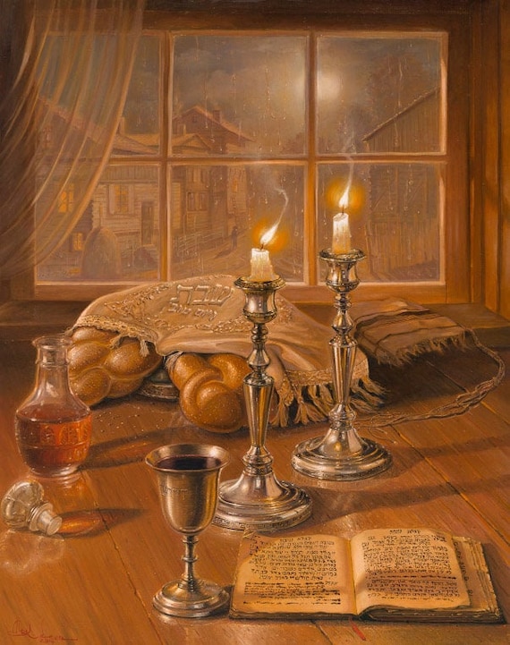 Shabbat Shalom, Fine Art Poster, Size 20x30, 24x36 or 32x48 inches