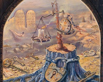 Jerusalemer Surrealismus-Wandkunst – Surrealistische Wandkunst, Leinwandbild, Metalldruck oder Acrylglas