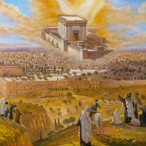 Jerusalem Temple Painting: Fine Art Giclée Print on Canvas or Metal