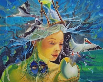 Eternal Rebirth Surreal Painting - Canvas, Metal, or Acrylic Wall Art