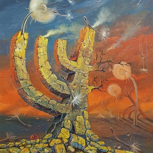 Surrealistic Painting: Kristallnacht November 9th 1938, Giclée
