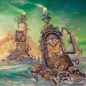 Pintura surrealista: Nir Permanent Sub Sole - Nada es eterno bajo el sol, Giclée