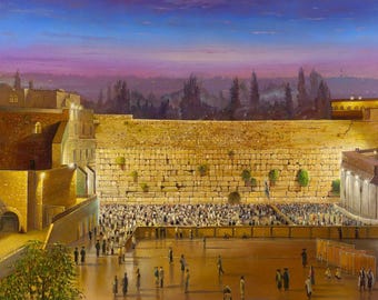 Kotel at Night in Jerusalem - Friday Night Western Wall Fine Art Poster