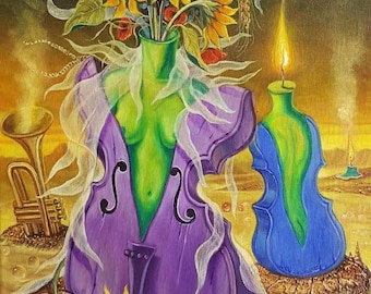 Surreal Art Print Music and Muses - Canvas, Metal or Acrylic