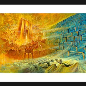 Bible Prophecy, Fine Art On Paper 30&quot;x22&quot;, Framed and protected plexiglass. Artwork by Alex Levin, Israel