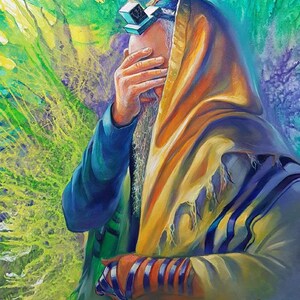 Shema Israel - Hebrew Prayer Art, Modern Judaica Fine Art Poster, 20x30, 24x36, 32x48 image 1