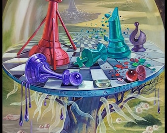 Surreal Chess Painting - Surreal Wall Art, Canvas Framed, Metal Print or Acrylic Glass