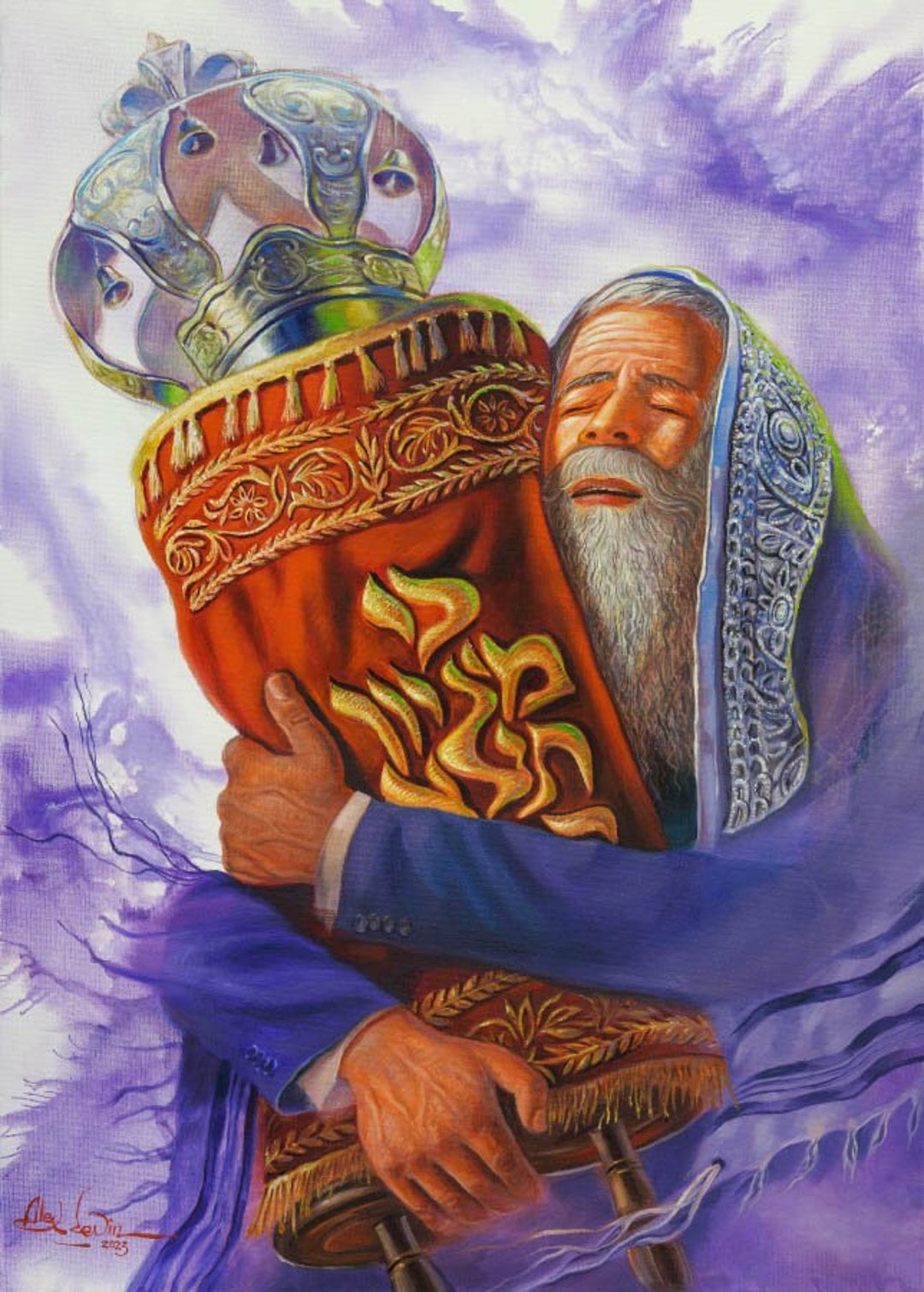 Symbol of Jewish Faith Painting Available Now as Giclee on Canvas or