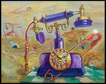 Keine Zeit zu verlieren – Surrealistische Wandkunst, gerahmt auf Leinwand, als Metalldruck oder auf Acrylglas