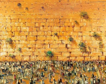 Golden Hour Kotel Painting – Jerusalem Wall Art, Framed Canvas, Metal, Acrylic Glass