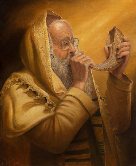 Sounding Of The Shofar, Fine Art Poster, Size 20x30, 24x36 or 32x48 inches