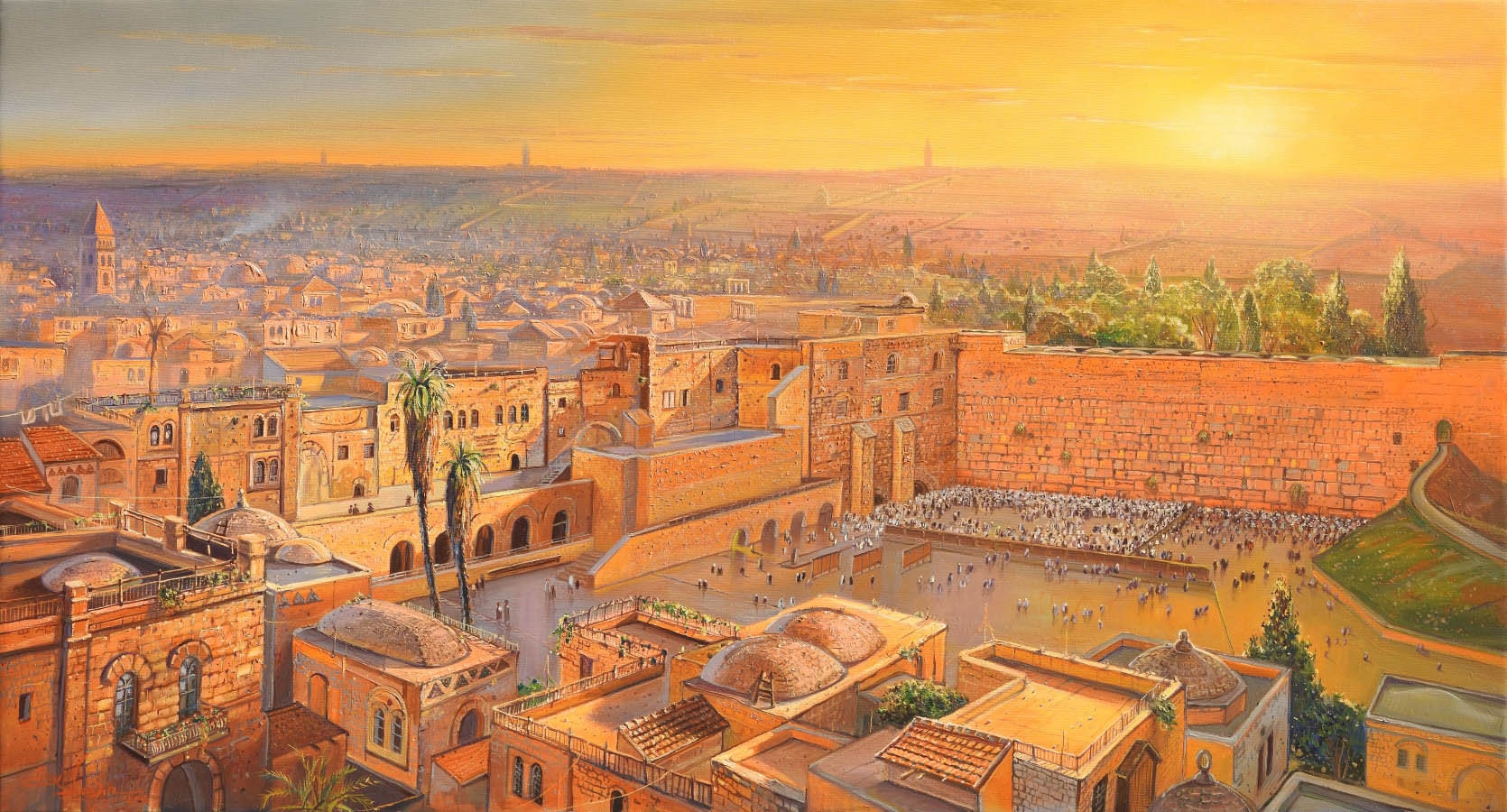 Jerusalem Western Wall original oil painting 60x80cm 31.5x23.6in Israel