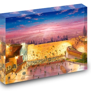Sunrise above the Kotel in Jerusalem, Great Home Decor for Housewarming, Birthday, Anniversary, Jewish Holiday.