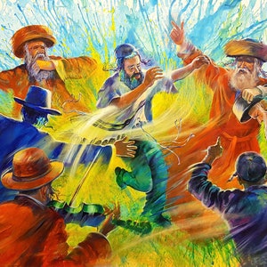 Jewish Dance, Fine Art Poster, Size 30x20, 36x24 or 48x32 inches