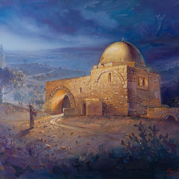 Kever Rachel in Hebron. Jewish Painting Judaica Fine Art, Giclée