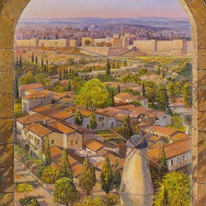 The Beauty of Jerusalem - Jerusalem Wall Art, Jewish Art, Judaica Fine Art Poster, 20x30, 24x36 or 32x48 image 1