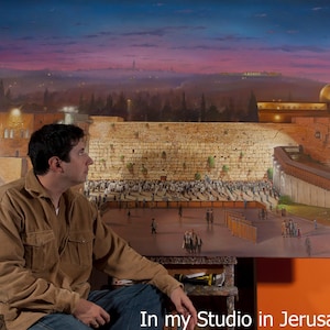 Orando con la Torá - Arte de la Torá, Arte mural para sinagoga, Póster de arte judaico, 20x30, 24x36 o 32x48 imagen 7