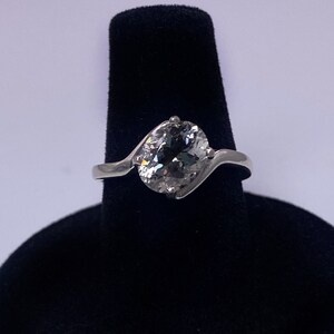 AAA Herkimer Diamond low profile Ring with 9x7mm oval cut 1.75ct stone. Size 7
