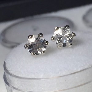 Herkimer Diamond AAA Grade Round cut 4mm .25 each (.5cts total) Sterling silver Earrings