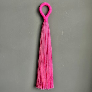 XL Jumbo Boho Doorknob Or Wall Tassel Bubblegum Hot Pink