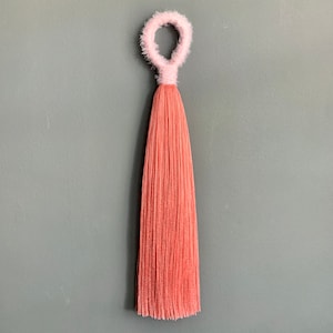 XL Jumbo Boho Doorknob Or Wall Tassel Coral Pink