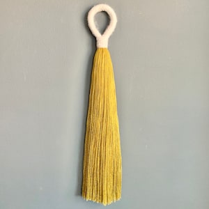 XL Jumbo Boho Doorknob Or Wall Tassel Mustard Gold Yellow