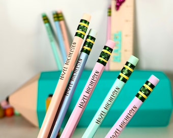 Custom Name Engraved Pencils, Personalized #2 Pencils for Kids, Back to School Supplies, Engraved Pencils for School, Gift for Teachers
