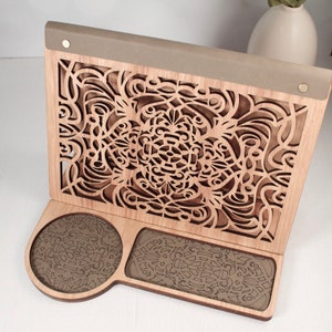 Wooden Book Nook, Wooden Book Rest, Book Page Holder, Book Tray, Book Stand for Book Lovers, Gift for Mom, Bible Holder, Reading Valet