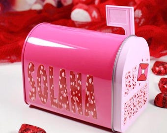 Valentine Mailbox, Personalized Valentine’s Day Mailbox, Classroom Custom Name Gift for Kids, Kids School Valentine Card Holder Gift