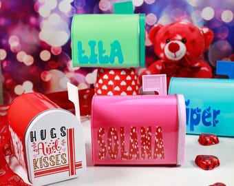 Valentines Mailbox, Personalized Valentines Day Mailbox, Classroom Custom Name Gift for Kids, Kids School Valentine Card Holder Gift