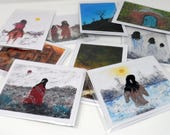 Random assortment of 8 notecards digitally reproduced from original paintings by Charlie Stone. Acid-free.