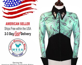 Chemise Western équitation Jeune – Taille 10-12, Occasion Bon état, Idéale Concours