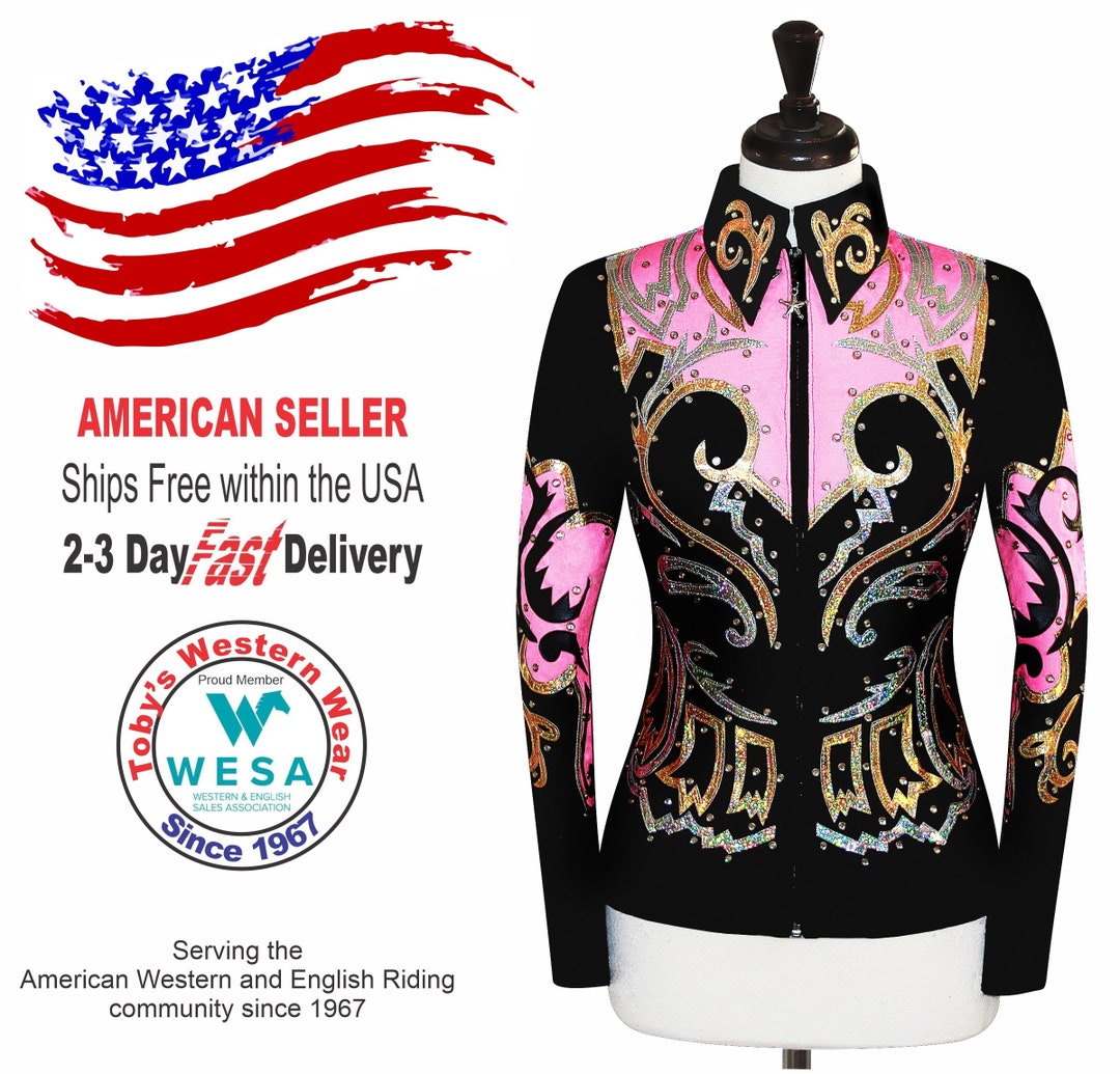 NEW Western Equestrian Horse Riding Show Wear Shirt Blouse Jacket Rodeo