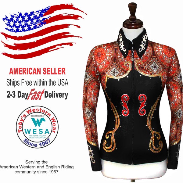 NEU Westliche Formale Reitsport Show Wear Dress Shirt Bluse Jacke Rodeo Queen Horsemanship Showmanship Sportsmanship Pleasure ~ Women