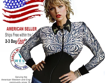 Western Show Jacket Women Rodeo Horsemanship Outfit Equestrian Coat Barrel Racing  USA Seller