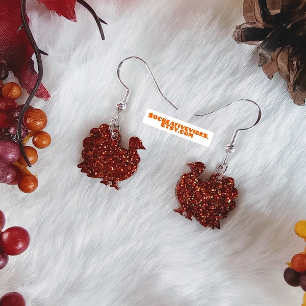THANKSGVNG TURKEY EARRNGS for the Holdays Perced Ears - Etsy