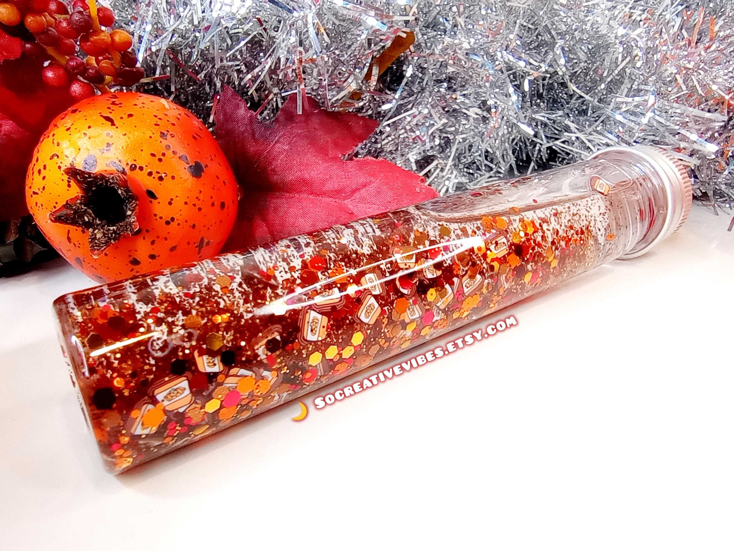 Pumpkin Spice Glitter Sensory Bottle, Calming Bottles, Anxiety Relief, Stress Toys, Gifts For Kids, Fidget Toy, Fall Sensory, Pumpkin Spice