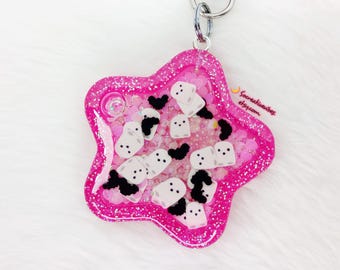 Star Shaker Resin Keychain, Glitter Shakers, Fidget Toys, Liquid Motion, Sensory Toys, Bag Charms, Halloween, Ghost, Bats