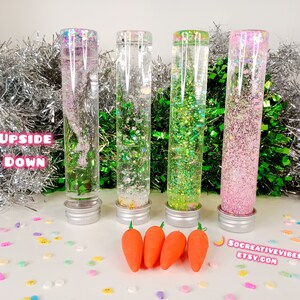 Easter Glitter Sensory Bottle, Calming Bottles, Stress Toys, Gifts For Kids, Fidget Toy, Easter Basket Stuffers imagem 4