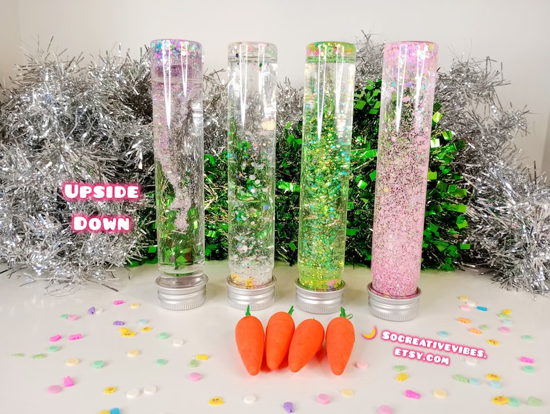 Easter Glitter Sensory Bottle, Calming Bottles, Stress Toys, Gifts For Kids, Fidget Toy, Easter Basket Stuffers imagem 4
