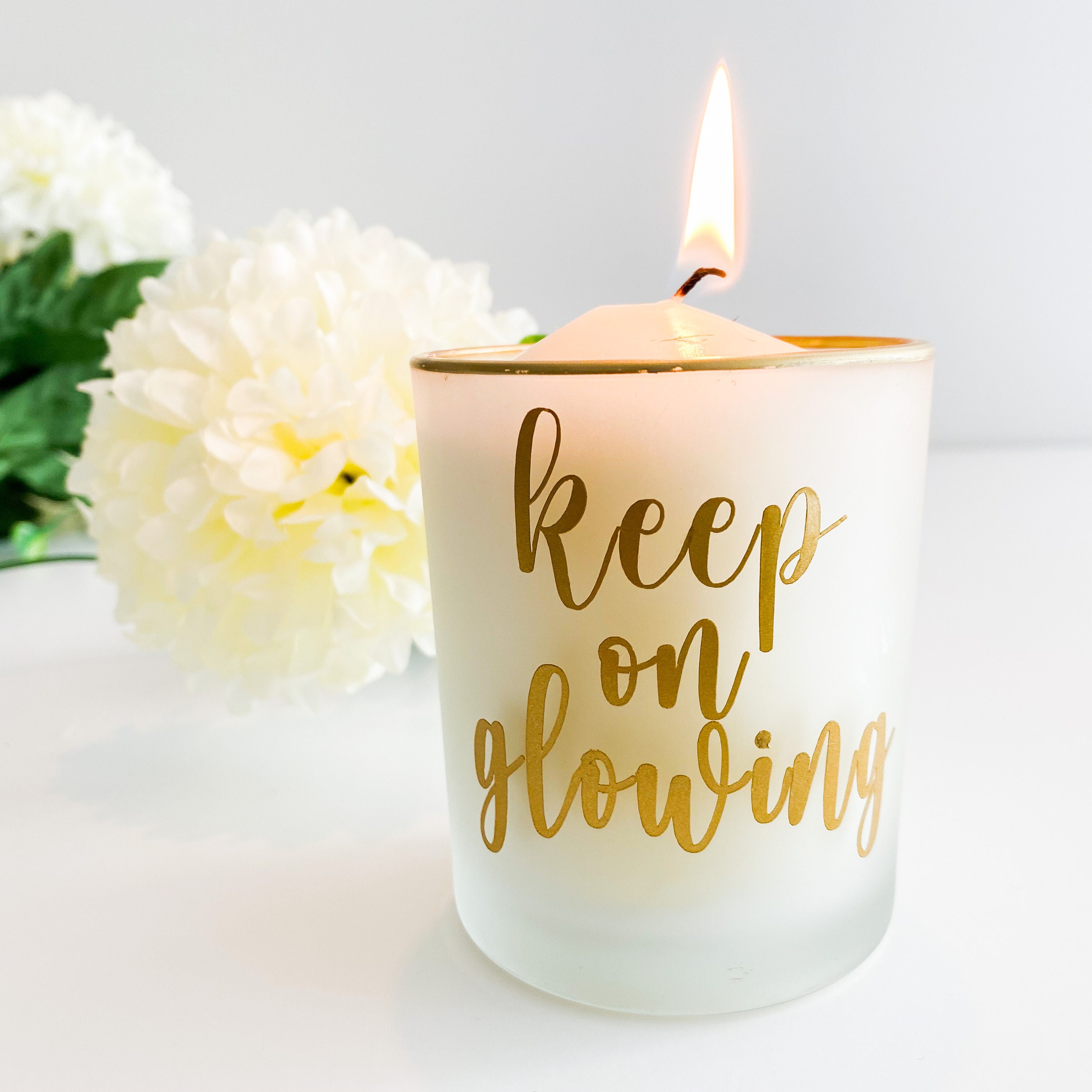 Keep On Glowing Custom Made Candle Custom Candle Message Etsy