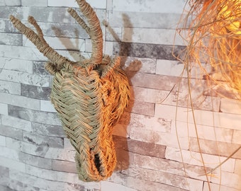 Rattan Animal Head Etsy