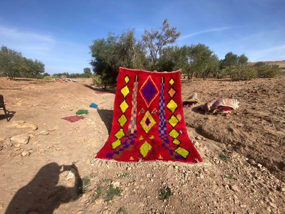 Handmade beni ourain rug - Berber moroccan rug dots - Custom size rug - Moroccan berber rug - Hand knotted rug - Moroccan rug - Beni rug
