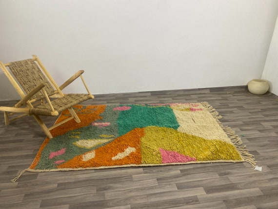 Moroccan rug Hand knotted - Beni ourain rug - all wool berber rug - Custom rug - handmade rug - Genuine lamb wool