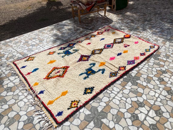 Moroccan Berber rug - Beni ourain rug - all wool berber rug - Custom area rug - handmade rug - Genuine lamb wool - Berber wool rug